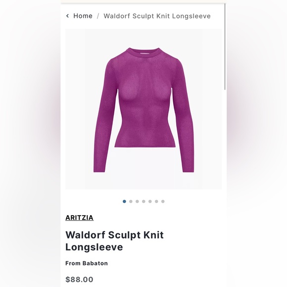 Aritzia babaton Waldorf sculpt knit long sleeve size L - Picture 1 of 8